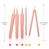 New 6 Pcs Blackhead Acne Removal Extractor Stainless Blemish Whitehead Makeup Beauty Tools [19006]