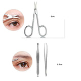 10 pcs eyelash clip scissors black head acne needle eyebrow Scissor Kit beauty tools [19021]