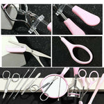10 pcs eyelash clip scissors black head acne needle eyebrow Scissor Kit beauty tools [19021]