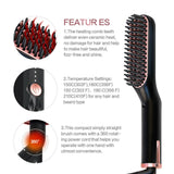 New Hair Straightening Brush Beard Straightener Brush 3 in 1 Ionic Straight [19120]