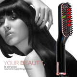 New Hair Straightening Brush Beard Straightener Brush 3 in 1 Ionic Straight [19120]