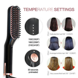 New Hair Straightening Brush Beard Straightener Brush 3 in 1 Ionic Straight [19120]