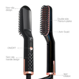 New Hair Straightening Brush Beard Straightener Brush 3 in 1 Ionic Straight [19120]