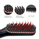 New Hair Straightening Brush Beard Straightener Brush 3 in 1 Ionic Straight [19120]