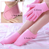 Beauty Tool Moisturize  Repair Whiten Gel Spa Gloves +Socks +Neck mask  1 Set [017G+017S+1018]