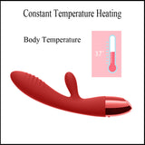 Auto Heating G-Spot Vibrator Rabbit Dildo Stimulate Clitoral Female Sexy Adult Toy[976]