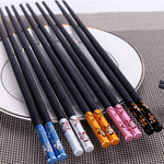 New Family Use Chopsticks Stainless Steel Chopsticks Alloy Chopsticks 5 pairs  [H082]