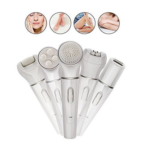 5 in 1 Rechargeable Epilator Cleansing Brush Callus Shaver Removing Beauty Device [794]