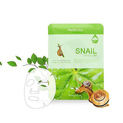 [ Farm Stay ] Korean Deep Moisturizing Rich Snail Mucin Visible  Facial Mask 10 pcs/Packs [876]