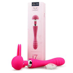 2 Heads G-Spot Vibrator Rabbit Ear Dildo Stimulate Clitoral Female Sexy Adult Toy[978]