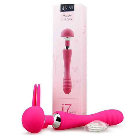 2 Heads G-Spot Vibrator Rabbit Ear Dildo Stimulate Clitoral Female Sexy Adult Toy[978]