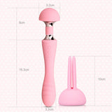 2 Heads G-Spot Vibrator Rabbit Ear Dildo Stimulate Clitoral Female Sexy Adult Toy[978]