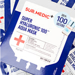 [ Sur.Medic ] Facial Mask +Super Hyaluronic 100 Aqua Mask 30g *10ea( 1 Pack) / Korea [MZ017]