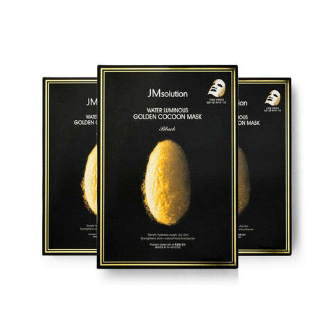 [ JM ]  Solution Water Luminous Golden Cocoon Mask Black  1 Pack/10 Sheets Facial Mask [MZ021]